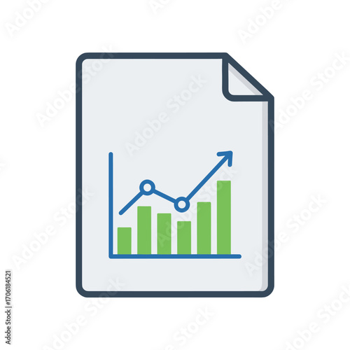 Growth chart document displaying upward trends in data analysis with a clean background