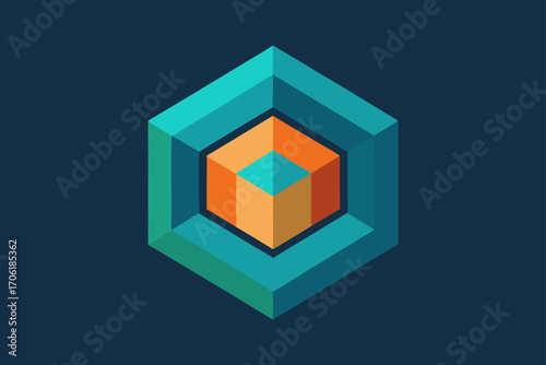 abstract blue cubes
