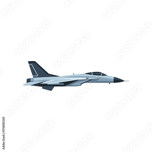 Side view of a modern fighter jet in flight, showcasing sleek design against a clear sky