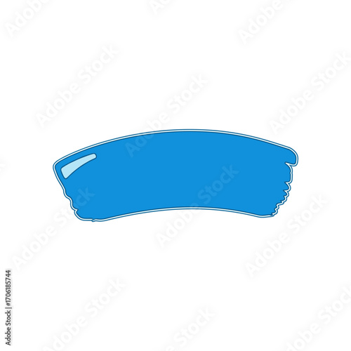Vibrant blue paint stroke on a white background, ideal for creative design projects