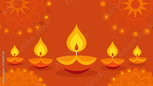 abstract background with burning candles