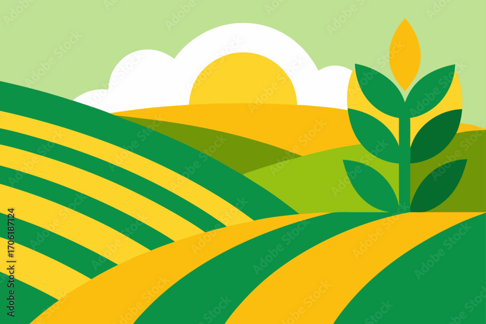 Obraz premium landscape with rainbow