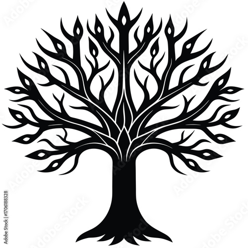fantasy glowing tree of life digital art isolated eps file