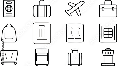 Travel Icons  A Collection of Line Art Graphics for Travel and Tourism
