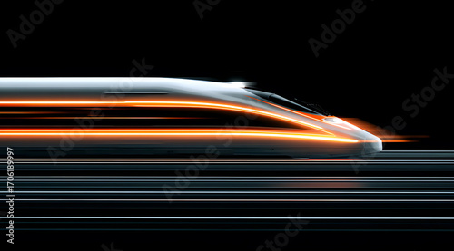 A streamlined modern train running at high speed