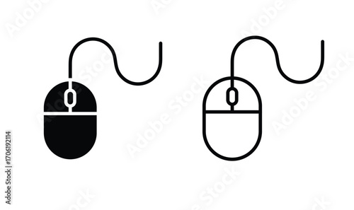 Mouse button click icon set vector.