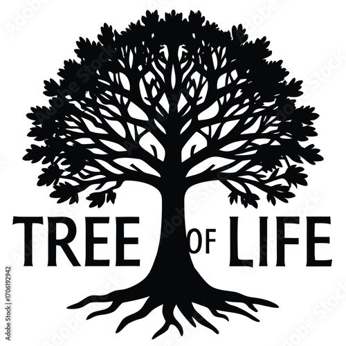 a detailed vector design of a giant tree isolated as tree of life