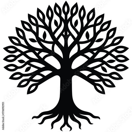 norse yggdrasil tree of life illustration isolated in eps format