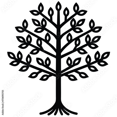 sumerian tree of life interpretation isolated on white background