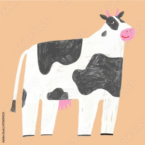 hand drawn vector illustration of a cow