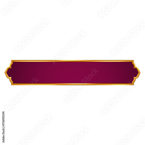 Moroccan maroon gold horizontal text box – Luxurious text box crafted to elevate book covers, packaging, and promotional materials.
