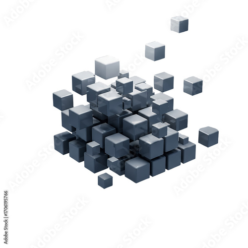 Abstract Cube Cluster Digital Art Background for Business and Technology Concepts