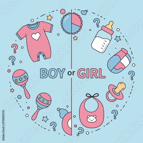Elements gender reveal party baby
