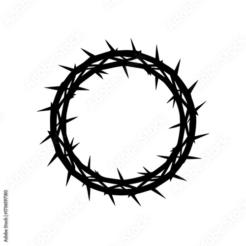 Crown of thorns silhouette on transparent background