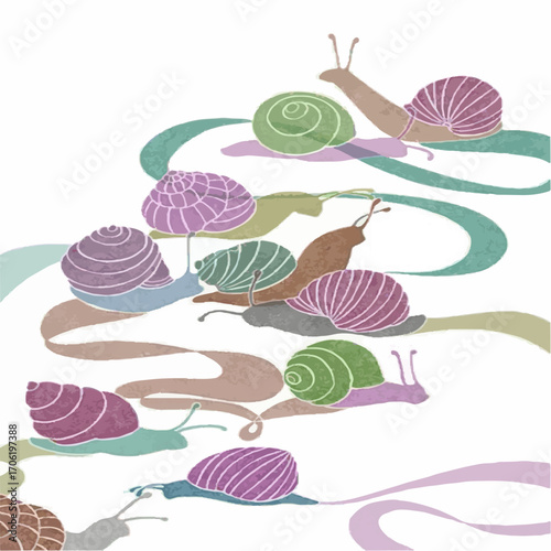 snail on a leaf illustration
