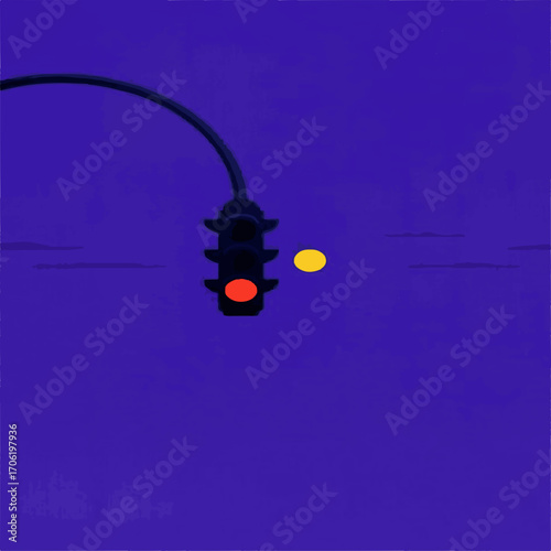 traffic light on green background