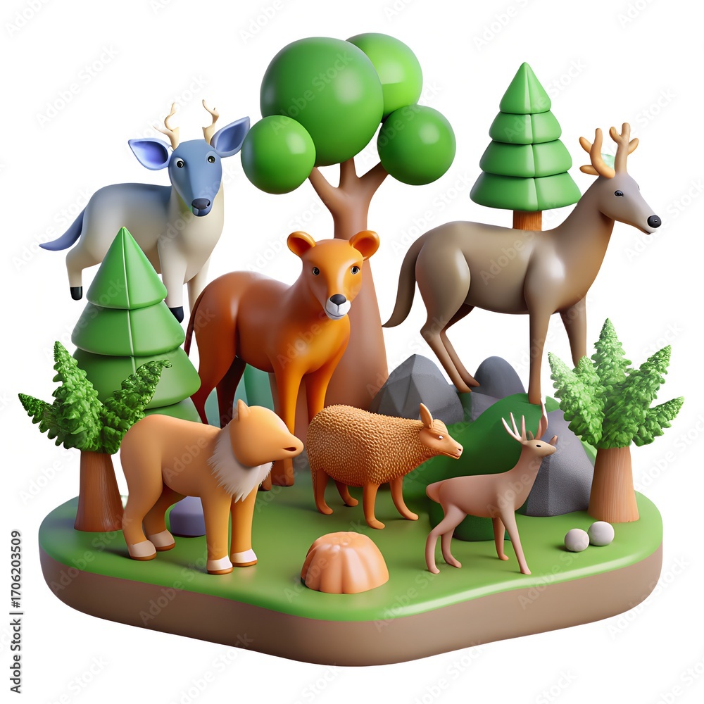 Obraz premium set of cartoon animals