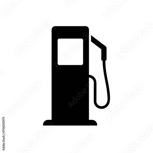 Isolated fuel pump icon on transparent background silhouette
