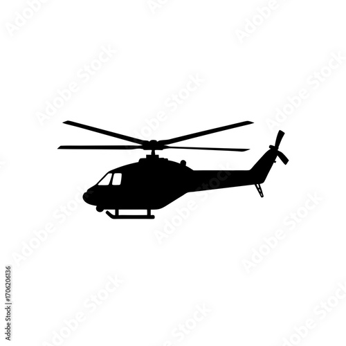Silhouette of a chopper on transparent background
