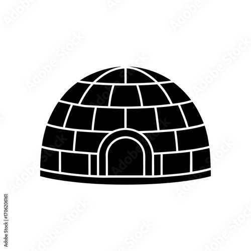 Illustration of an igloo on transparent background silhouette