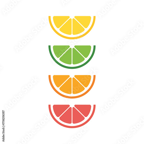 Colorful citrus fruit slices arrangement fresh summer fruit concept healthy eating vibrant illustration healthy lifestyle and natural flavors