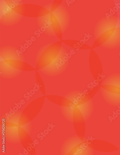 Red background with abstract intersecting balls and lights