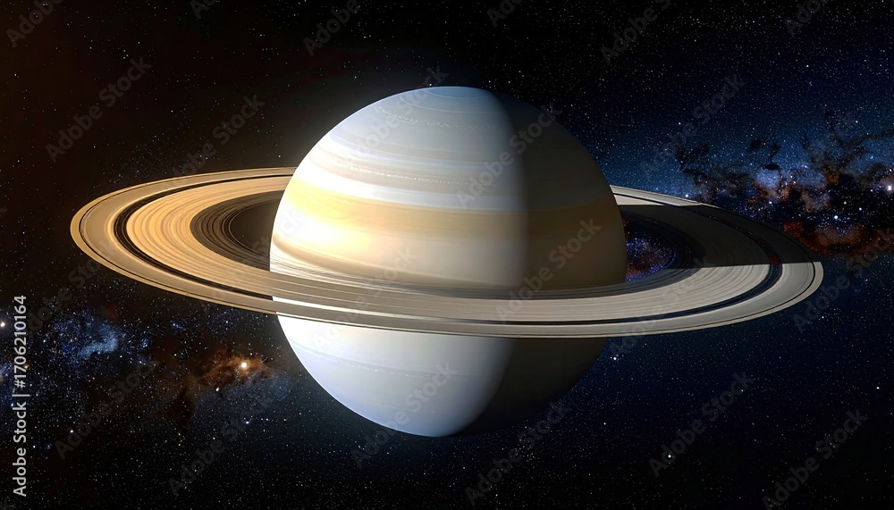 Fototapeta premium Saturn, ringed planet, vast space