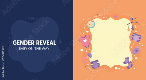 Elements vector for gender reveal party