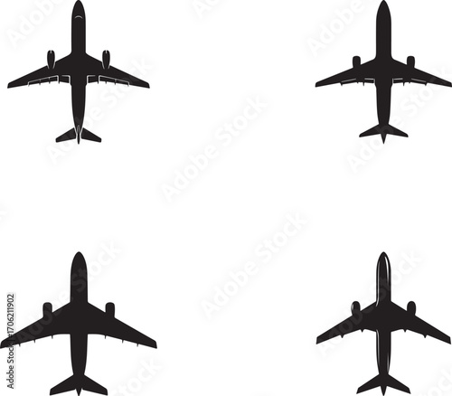 airplan silhouette on white background
