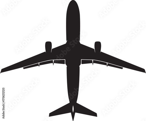 airplan silhouette on white background