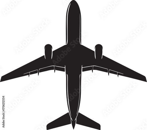 airplan silhouette on white background