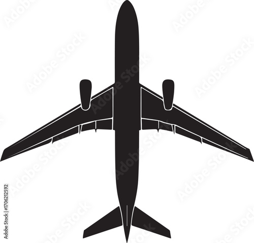 airplan silhouette on white background
