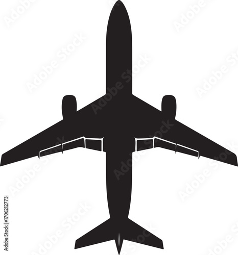 airplan silhouette on white background