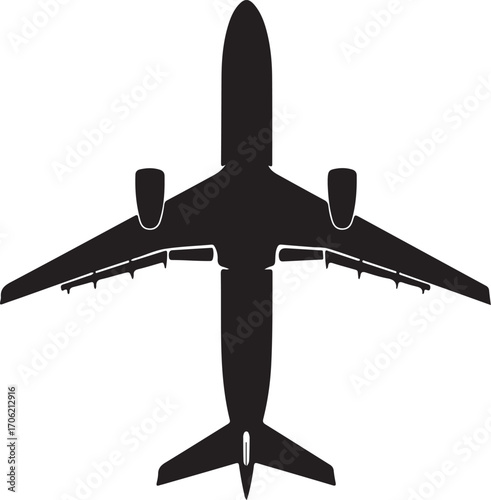 airplan silhouette on white background