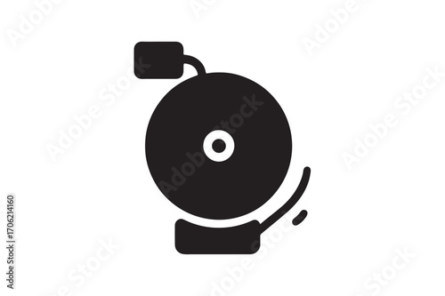 Sweet Electric Bell icon silhouette illustration with white background.
