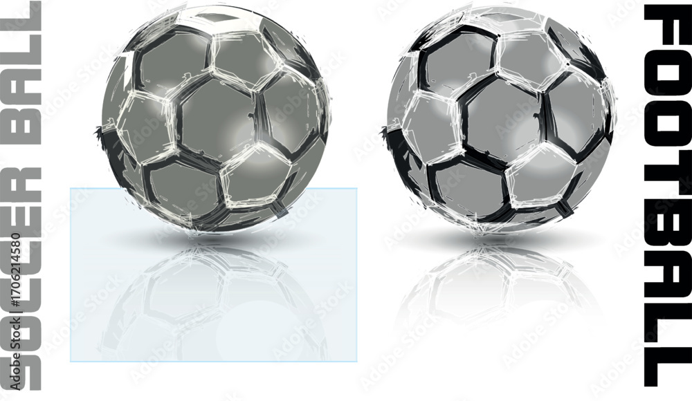 Obraz premium soccer ball, Football isolated on white Background, leather soccer ball, Soccer ball illustration for the web 