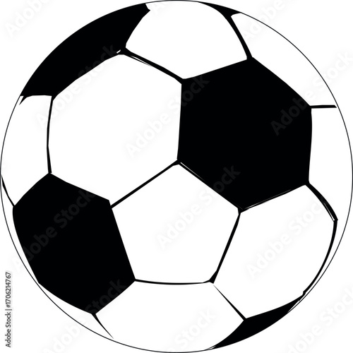 soccer ball, Football isolated on white Background, leather soccer ball, Soccer ball illustration for the web 