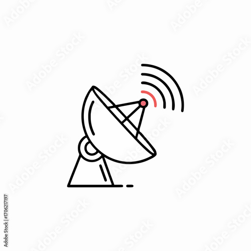  Medium Satellite Dish Icon.generative ai