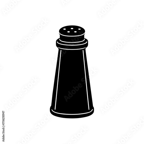 Black pepper shaker icon on transparent background silhouette
