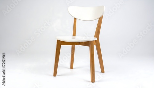 Modern white chair on a plain background