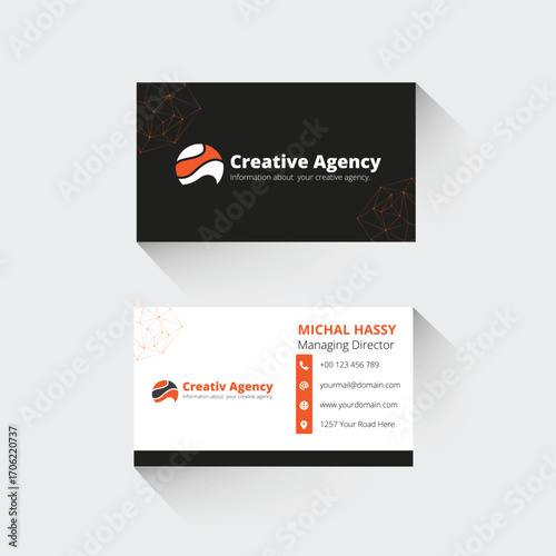 Neat and clean business card templates for brand identity design, marketing agencies, creative agencies, banks and finance businesses, and printing agencies.