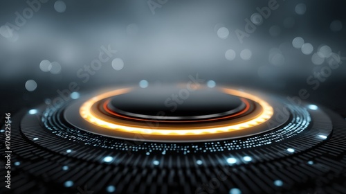 Futuristic Sleek Technology Interface with Glowing Design Digital Space Abstract Visuals High-Tech Environment