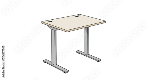Modern minimalist desk with adjustable legs and sleek design