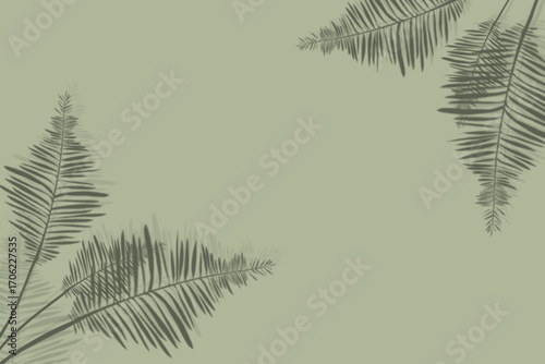 background with silhouette of decorative palm leaves