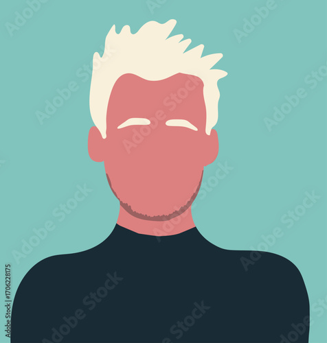 Abstract man, head portrait. Hand drawn vector illustration.
