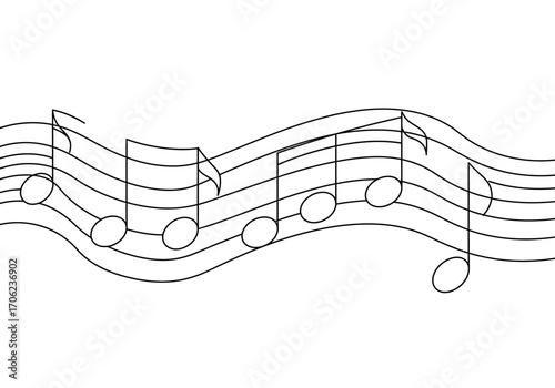 Musical score lines  notes arranged horizontally