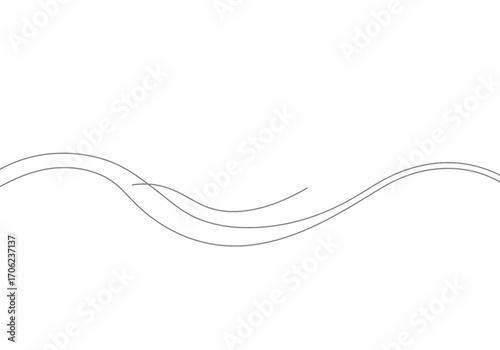 Three gray wavy lines on a white background with a sense of simple design