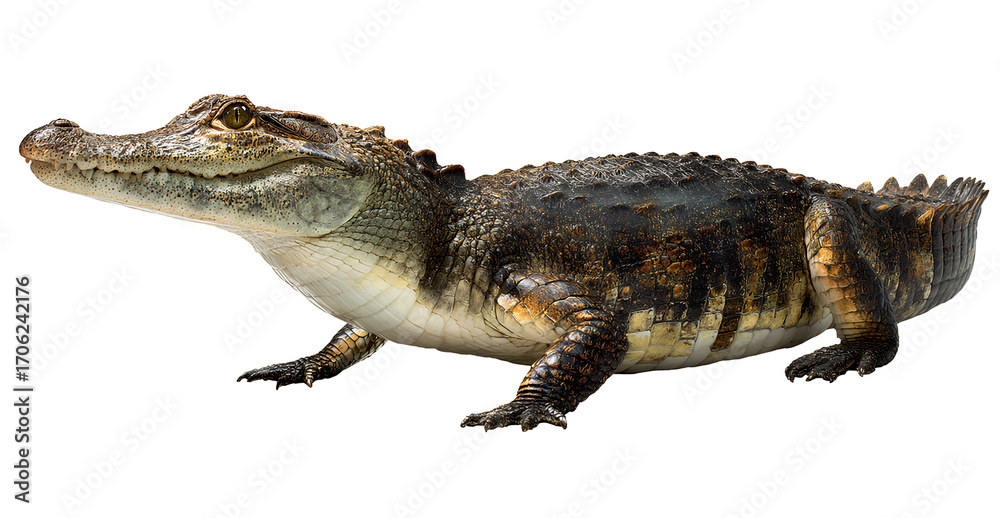 Naklejka premium crocodile, side view, full body