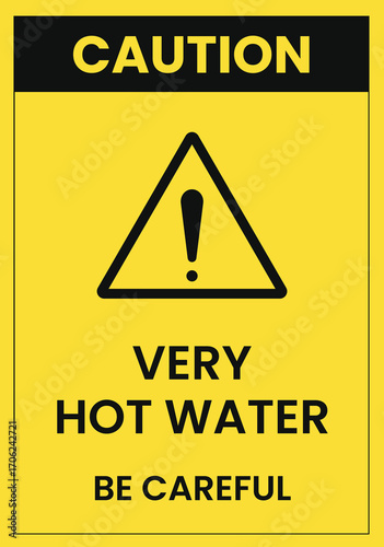 Caution Very Hot Water - Safety Sign