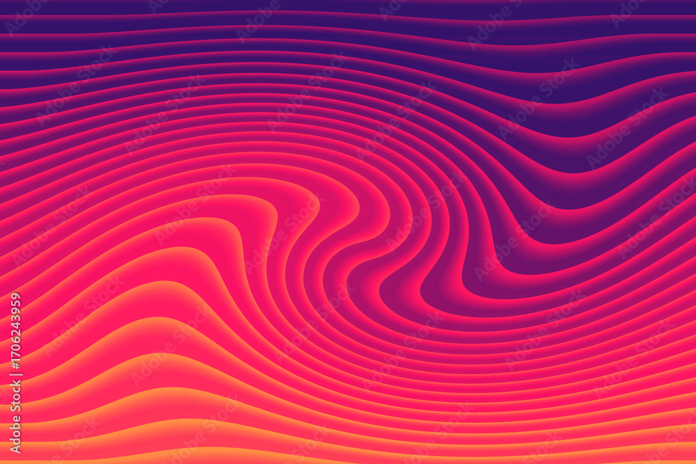 Obraz premium Abstract gradient background with swirling lines in shades of purple, pink, and orange, creating a dynamic and flowing effect
